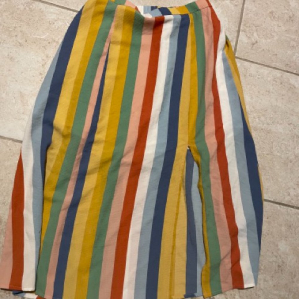 Colorful Slitted Skirt